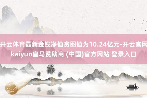 开云体育最新金钱净值贪图值为10.24亿元-开云官网kaiyun皇马赞助商 (中国)官方网站 登录入口