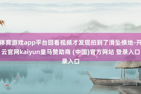 体育游戏app平台回看视频才发现拍到了滑坠倏地-开云官网kaiyun皇马赞助商 (中国)官方网站 登录入口